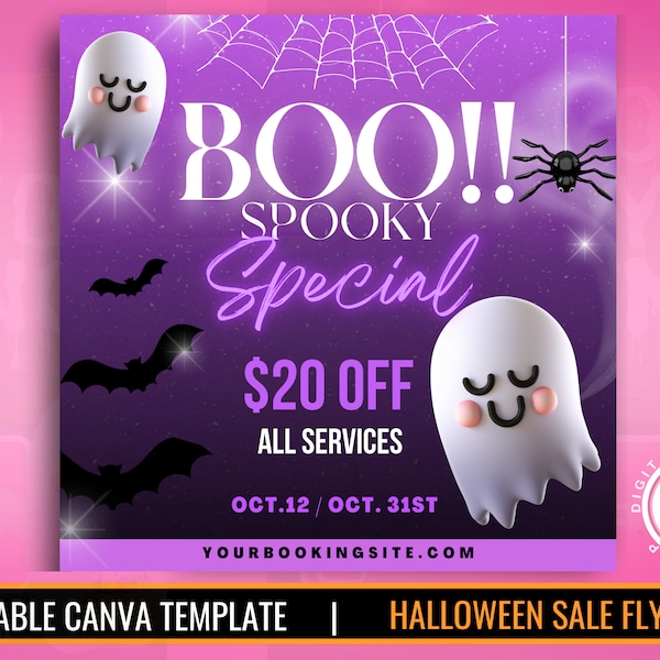 HALLOWEEN FLYER | Halloween sale template | social media flyer | DIY canva template | lash sale flyer | Halloween sale flyer  | hair flyer