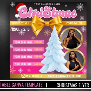 Christmas flyer | Christmas sale template | lash flyer | December flyer | booking flyer | book now flyer | braids flyer | holiday template