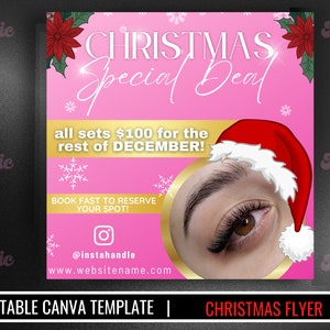 Christmas  flyer | December bookings flyer | booking flyer | appointments available flyer | editable Canva template | Hair flyer