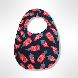 Sriracha Bib Baby Toddler Child Newborn Adjustable Absorbent Three Layer Shower Gift Hot Sauce
