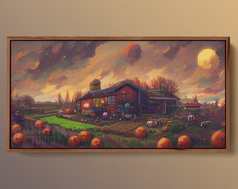 Fall Pumpkin Farm (Inspired by stardew valley) - *DIGITAL DOWNLOAD* -AI Art