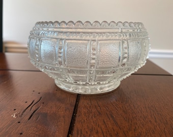 Imperial block clear depression glass bowl