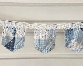 Quilted Pennant Banner: Shabby Chic Decor, Nursery Decor