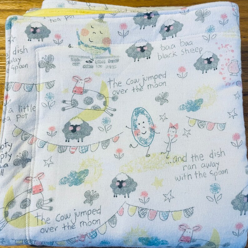 Nursery Rhyme Flannel Baby Blanket, Toddler Blanket Pastel Print Etsy