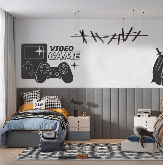 Game Decor for Boys Room Decor Gaming Room Wall Art Wall Vinyl Decal for  Boys Bedroom Video Games Wall Sticker Decal Gaming Room 