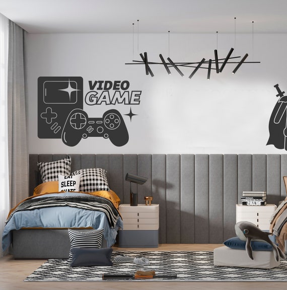 Sticker mural jeu 3D Gamer Boy Stickers muraux contrôleur de jeu