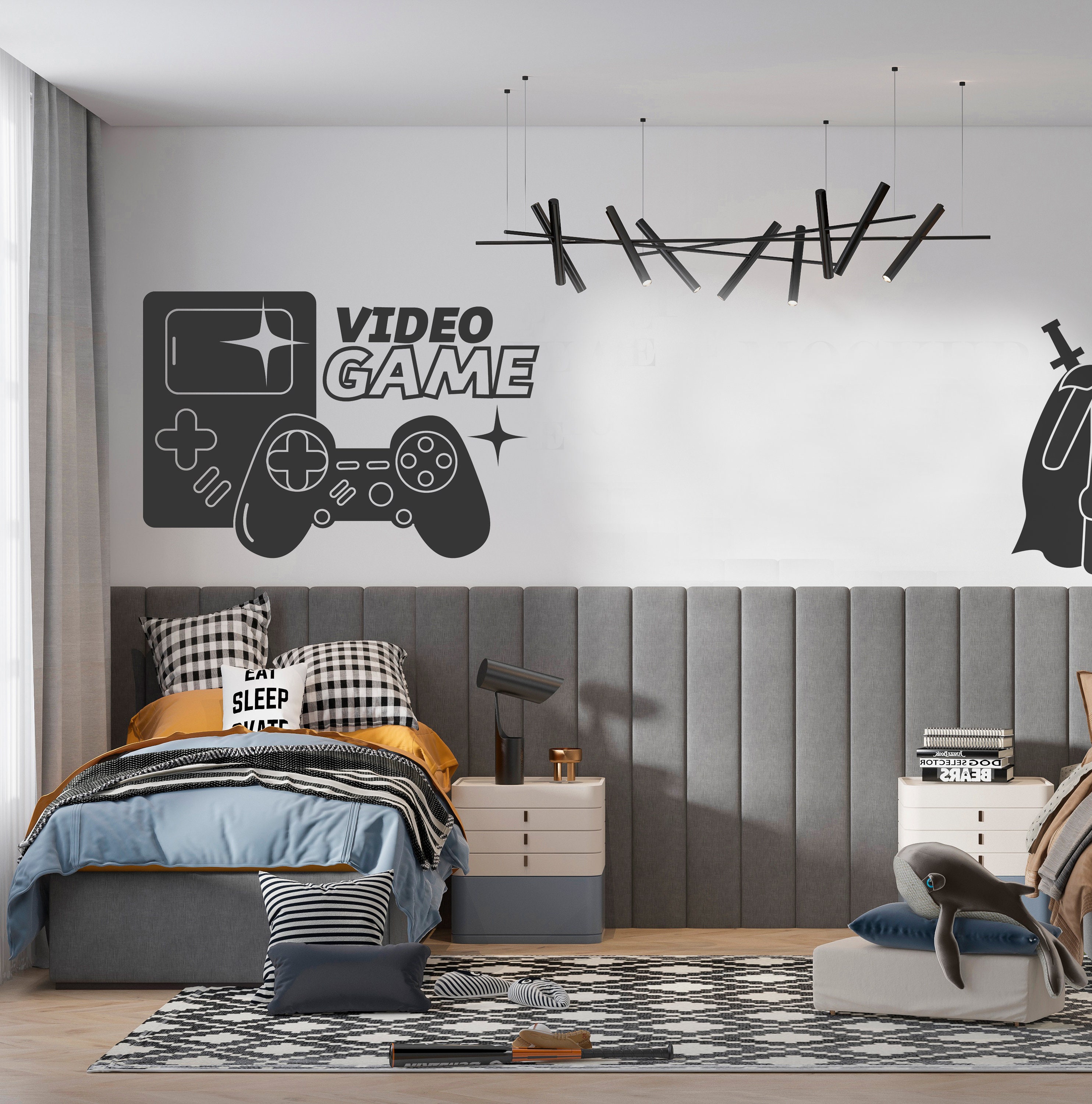 New Gamer Wall Sticker For Game Room Decor Kids Room Decoration