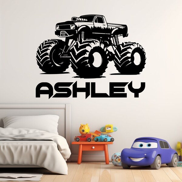Monster Jam Wall Decals for Boys Room Truck Fathead Decals for Boys Room large monster truck stickers Monster Truck Wall Decals
