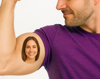 Custom Face Tattoo – Personalized Temporary Tattoo for Bachelorette, Wedding, or Party Favor – Funny Groom Gift – Waterproof & Skin-Safe