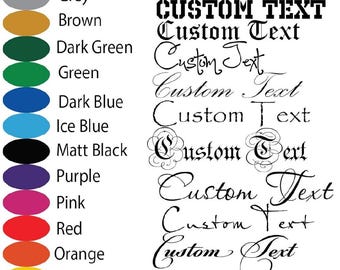 Custom Vinyl Decal – Personalized Text Sticker for Car, Window, Laptop, Bottle, Glassware, Wedding, Business – Multiple Fonts & Colors