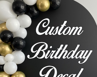 Personalized Party Backdrop Decal – Custom Mirror Lettering for Balloon Arch, Wedding Welcome Sign, Bridal Shower & Event Decor – Any Color