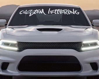 Custom Windshield Banner Decal – Personalized Vinyl Text Sticker for Car, Truck, SUV – Choose Your Own Words, Size & Color - Waterproof