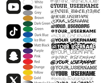 Custom Social Media Username Decals - Social Media Car Window Vinyl Decal Sticker - Personalized Username Sticker