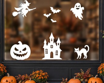 Custom Halloween Window Spooky Vinyl Decals - Personalized Halloween Decor for Business