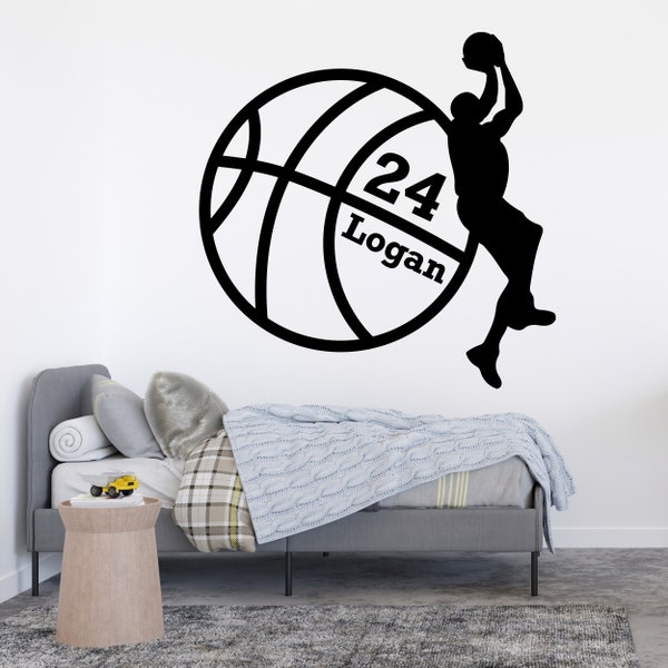 Large Wall Decal Basketball Etsy