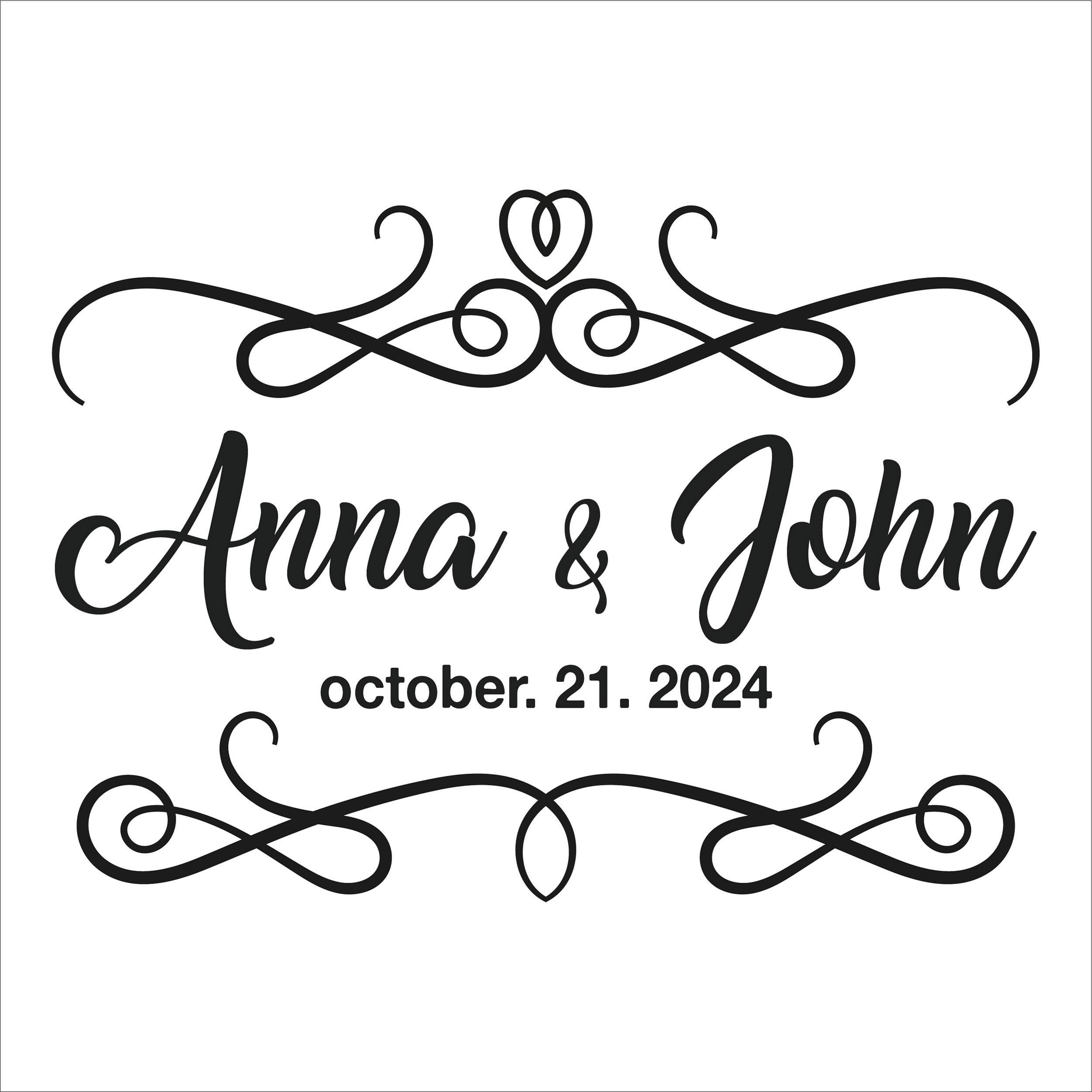 Custom Wedding Dance Floor Decal – Personalized Name Sticker – Vinyl Decal for Wedding Date & Reception - Removable Wedding Floor Sticker