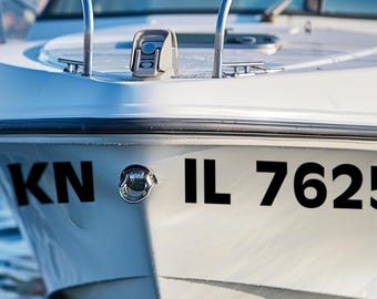 Custom Boat Registration Decals – Vinyl Numbers and Letters – Personalized Waterproof and Weatherproof Stickers for Boats & Jet Skis