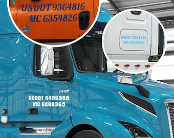 Custom US DOT Number Sticker - Set of 2 Dot Number Stickers for Trucks - UV Resistant Truck Lettering Decals - Custom Stickers