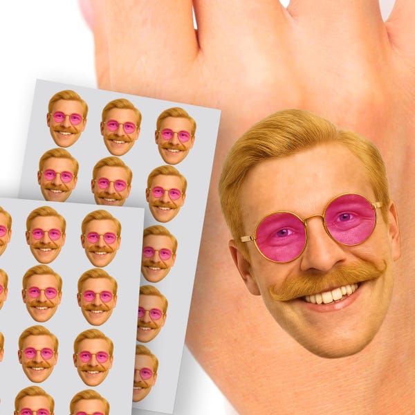 Tatuaje facial personalizado: tatuaje temporal personalizado para cumpleaños, bodas o despedidas de soltera. Un recuerdo de fiesta único. Seguro e impermeable.