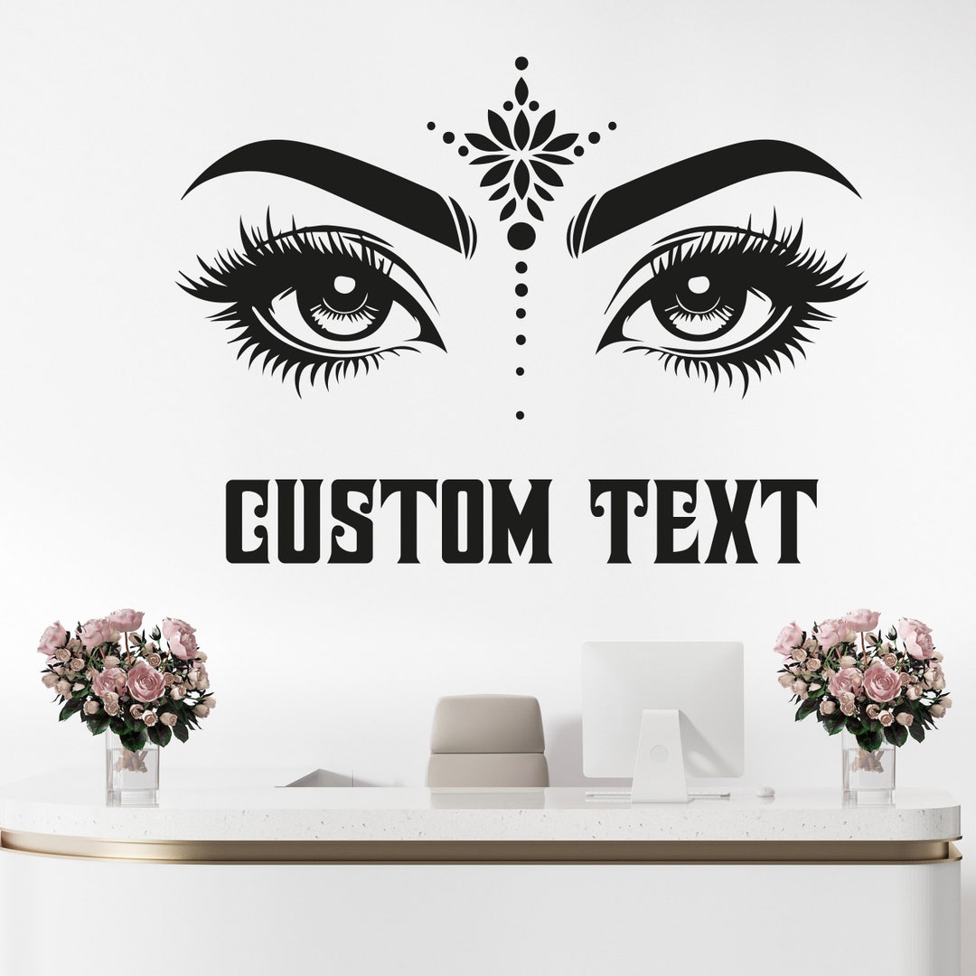 Eyelash Wall Decor Sticker Makeup Decals for Walls Cute Wall Stickers