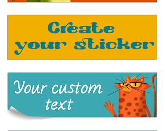 Custom Bumper Sticker – Personalized Vinyl Car Decal – Waterproof Removable Label for Car, Truck,or SUV – Gift Idea with Custom Text & Image