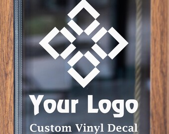 Custom Logo Decal – Vinyl Sticker for Business, Window, Wall & Glass – Branding Sign for Storefront, Office or Home – Waterproof, Removable