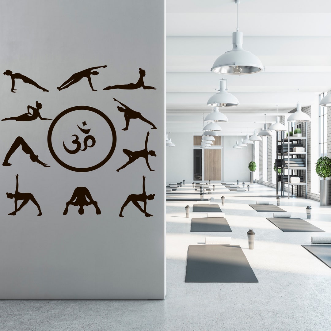 Yoga Decals With Various Girls in Yoga Poses Slim Girls Doing Yoga