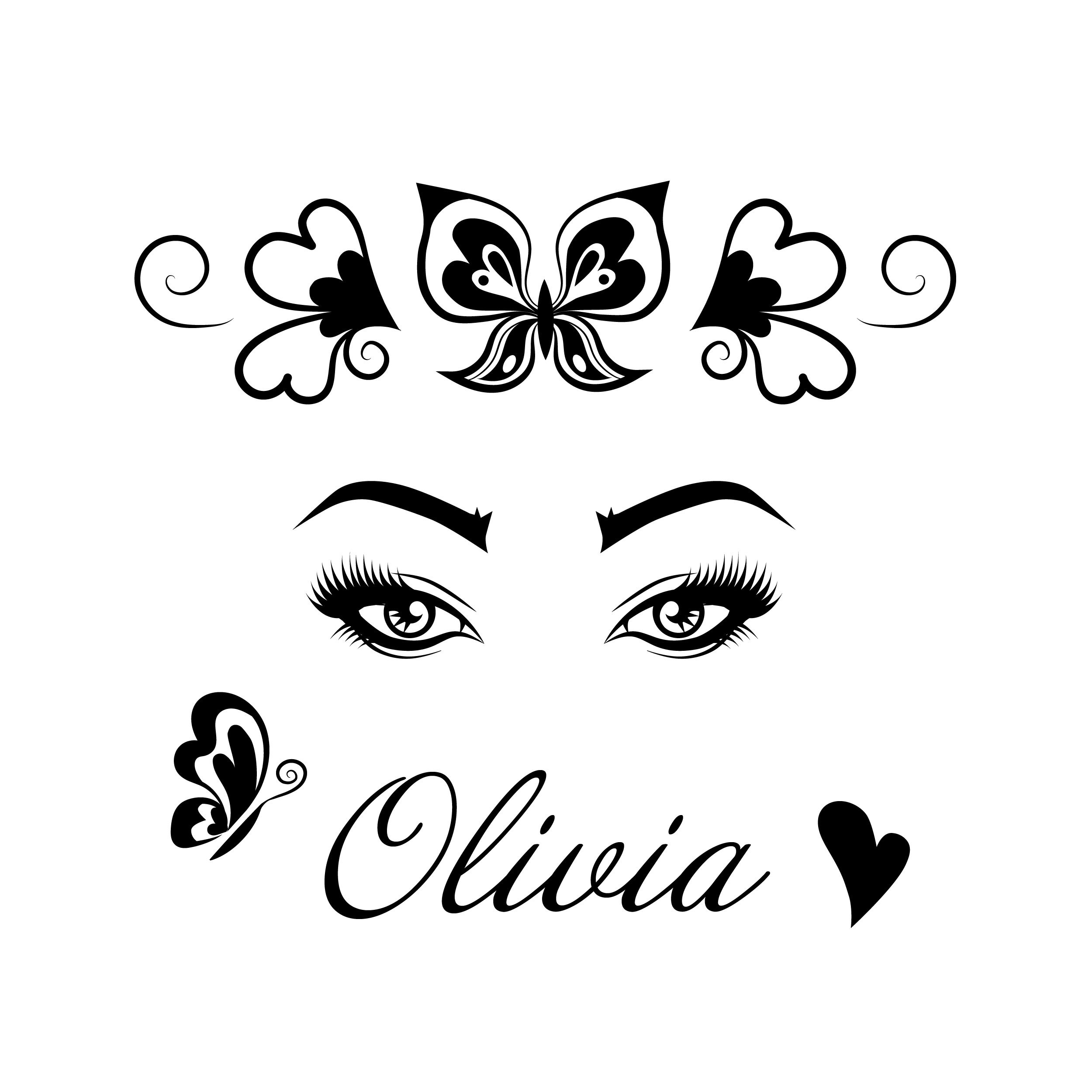 Personalized Decal Eyes With Butterflies and Alias Name Etsy