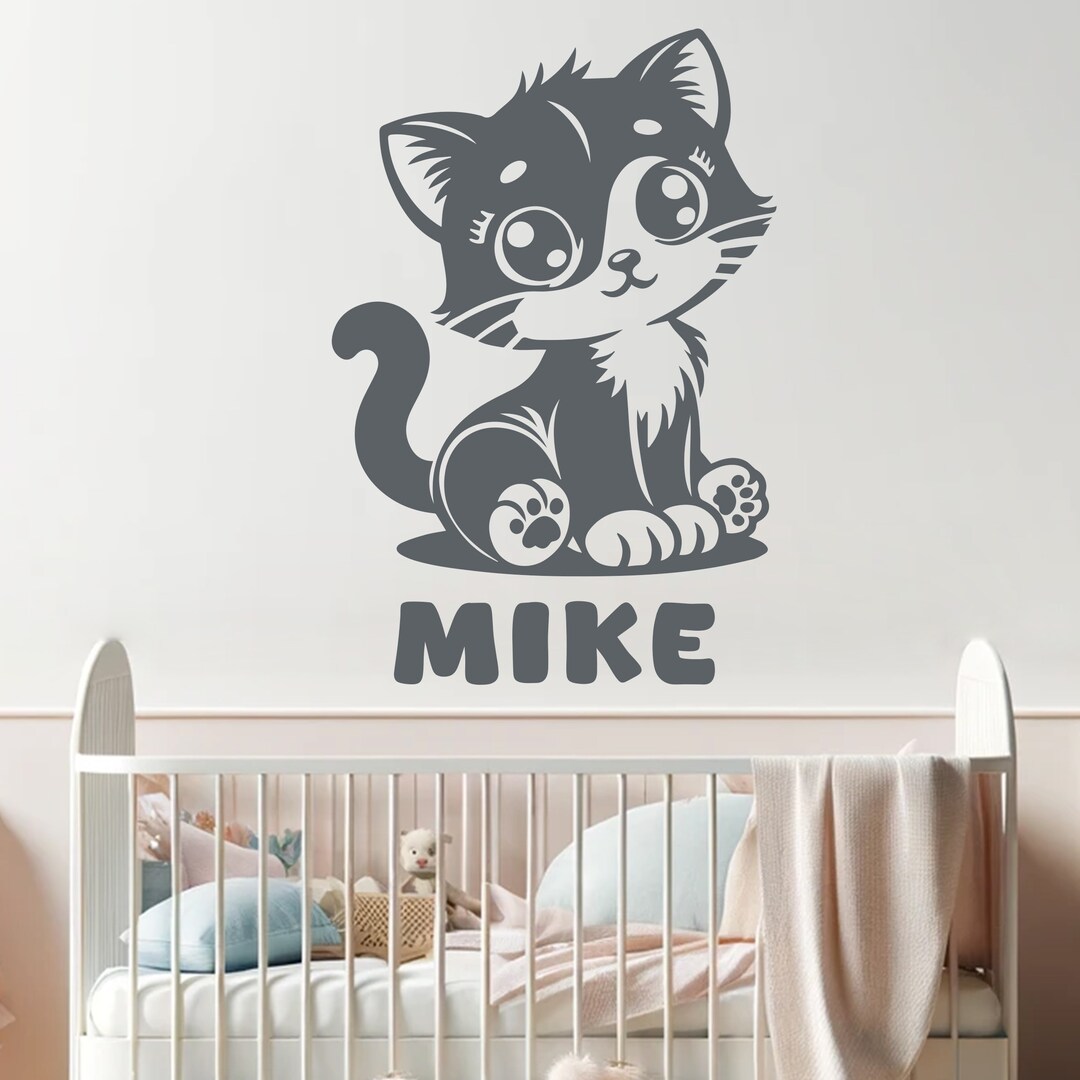 Cat Decals for Walls Cat Wall Art Stickers Cat Wall Stickers With Name