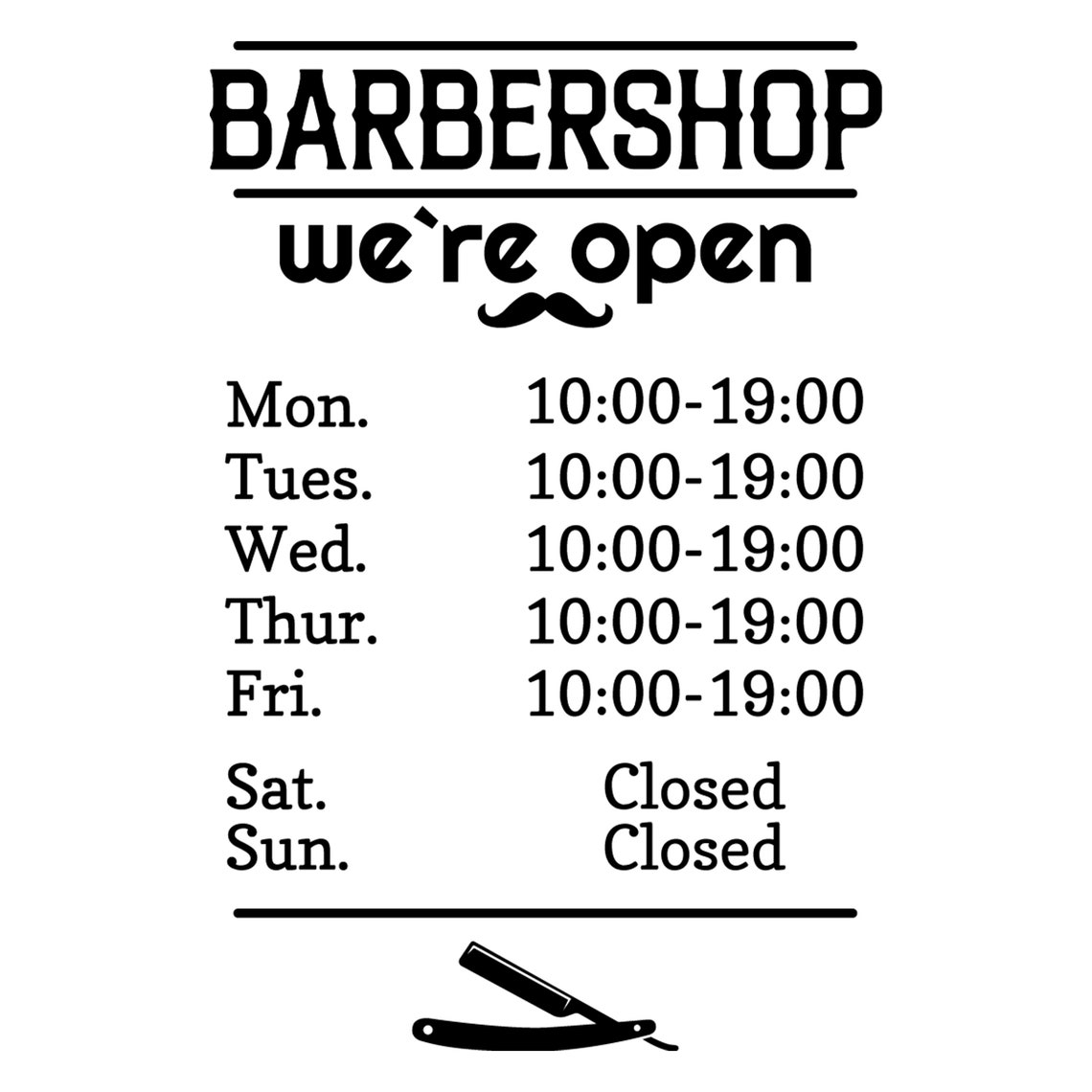 Personalized Open Times Sign Vinyl Decal Business Etsy