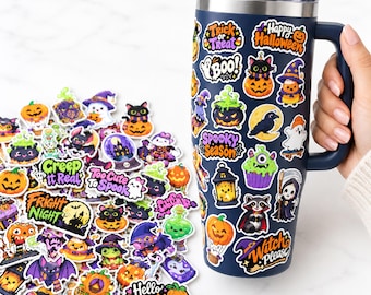 Halloween Stickers for Kids - Cute Halloween Spooky Stickers for Party Favors, 100 PCS