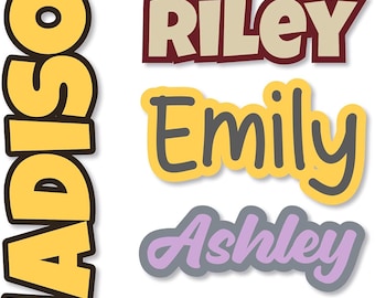 Custom Name Sticker | Personalized Vinyl Name Stickers | Water Bottle Text Sticker | Kids name stickers | Waterproof Colored Die-Cut Sticker