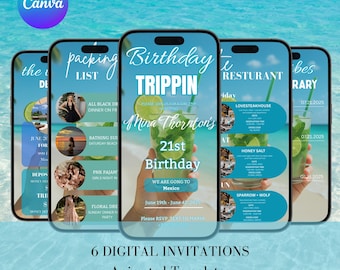 Digitaler Reiseplan, Reiseplanvorlage, Reiseplan, Einladung zum Geburtstagswochenende, Wochenendreiseplan, digitaler Stundenplan