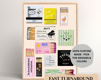 Custom Matchbook Art, Matchbook Poster, Personalized Matchbox Gift, Matchbook Anniversary Gift, Boyfriend Gift, Gift For Husband Anniversary