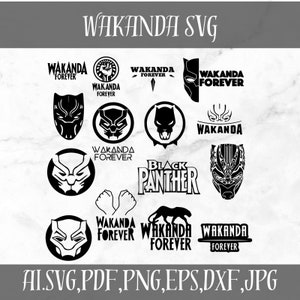 Black Panther Bundle ,silhouette Digital Clipart,wakanda Printable SVG ...