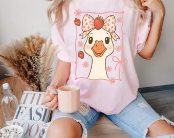 Cute Strawberry Goose Png, Summer Goose, Mama Goose Png, Coquette Goose Strawberry Png, Summer, Mothers Day Goose Mama