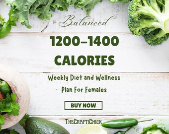1200-1400 Calorie Balanced Meal Plan | Planner | Weight Management | Weight Loss | Diet Plan