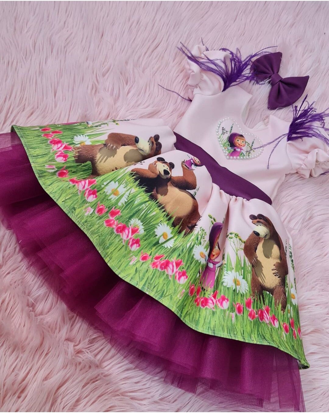 Masha Dress Mashacostume Birthday Dressesmasha and the Bear - Etsy