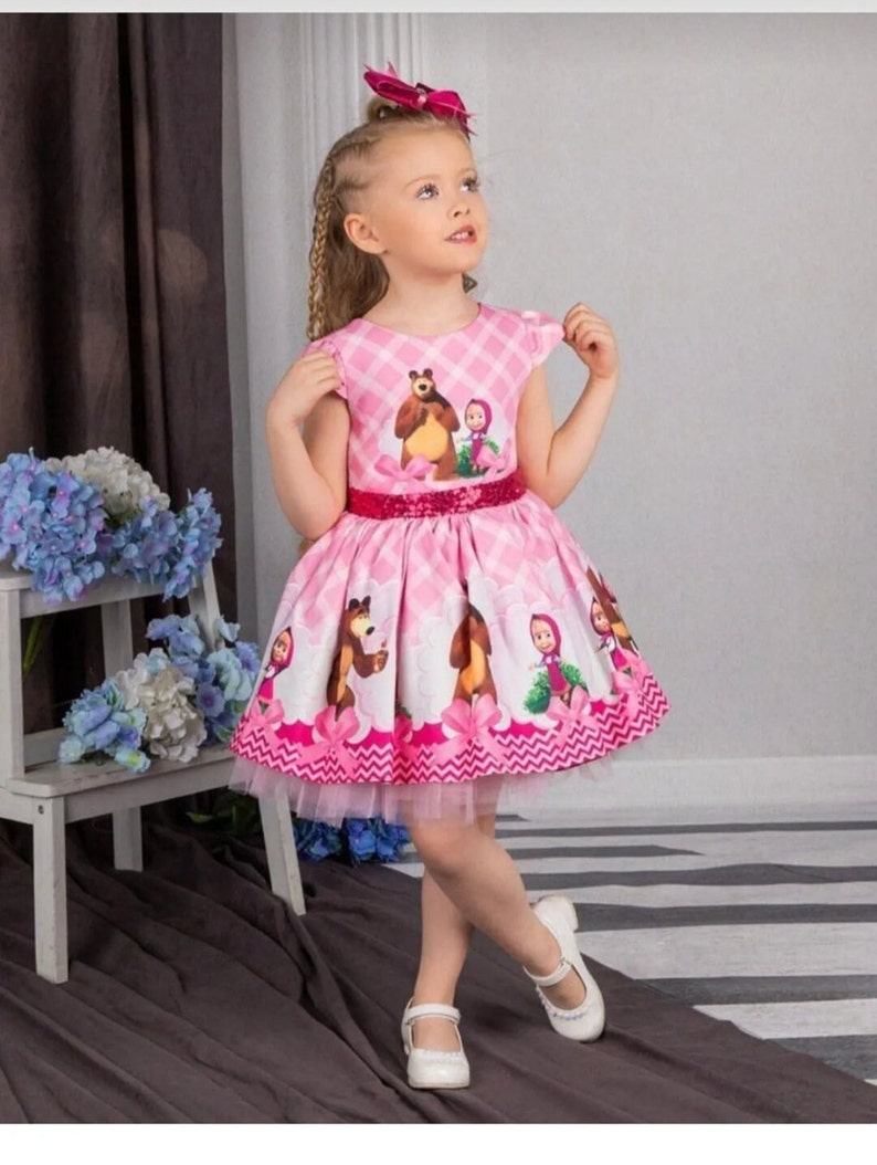 Masha Dress Masha and the Bear Dress Baby Dresses Elegant Etsy