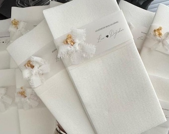 Personalized Linen-Like Dinner Napkins: Wedding Decor