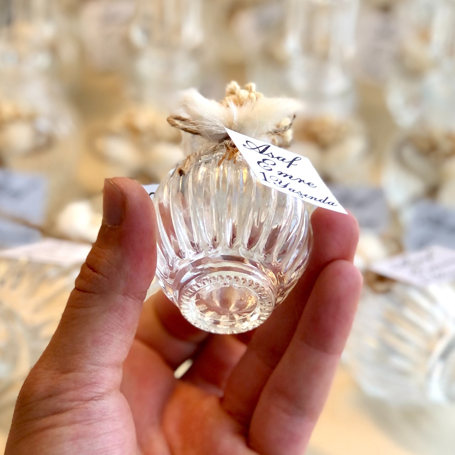 Wedding Favors Empty Glass Cologne Bottles Designed With Dried Etsy