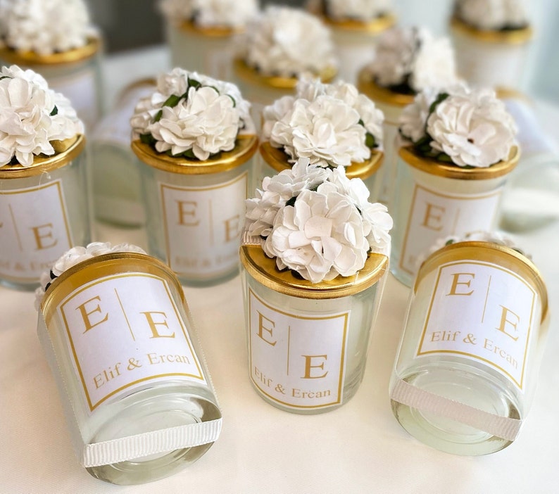 Personalized Wedding Party Thank You Candle Favor for Guests Etsy