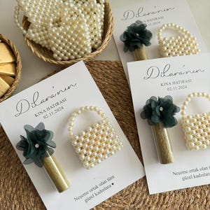 Glass Tube Personalized Wedding Henna Favors, Henna and Hair Clip Favors for Guests, Bridal Shower Henna, Bridesmaid Favors