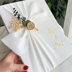 Hard cover polaroid guest book, Personalized linen wedding guest book, Custom photo album, Wedding keepsake, Engagement party guest book