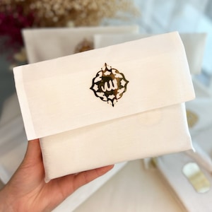 Velvet covered Quran, Prayer Quran Gifts, Islamic Gifts, Muslim Wedding Gifts, Eid Gifts, Prayer Gift, Pearl Rosary Gift