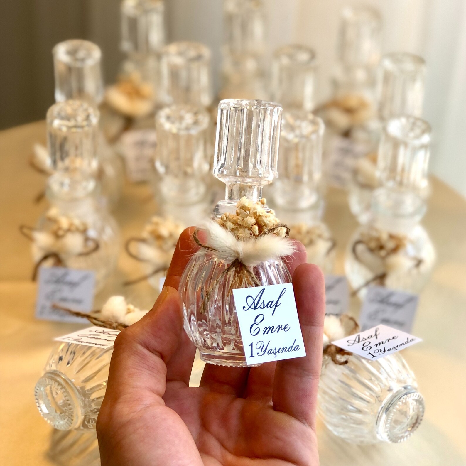 Wedding Favors Empty Glass Cologne Bottles Designed With Dried Etsy