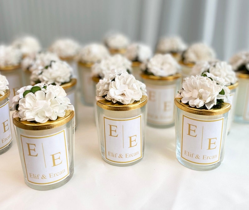 Personalized Wedding Party Thank You Candle Favor for Guests Etsy