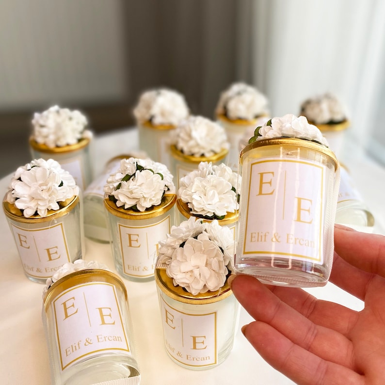 Personalized Wedding Party Thank You Candle Favor for Guests Etsy
