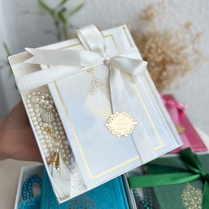 Personalized Velvet Dua Book Tasbeeh Pouch with Decorated Box Muslim Gift Set | Eid Gift | Wedding Gift | Baby Shower Gift | Hajj Umrah Gift