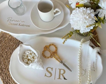 Personalized Nikkah Ring Tray Set, Islamic Wedding Gift, Engagement Tray (28cm)